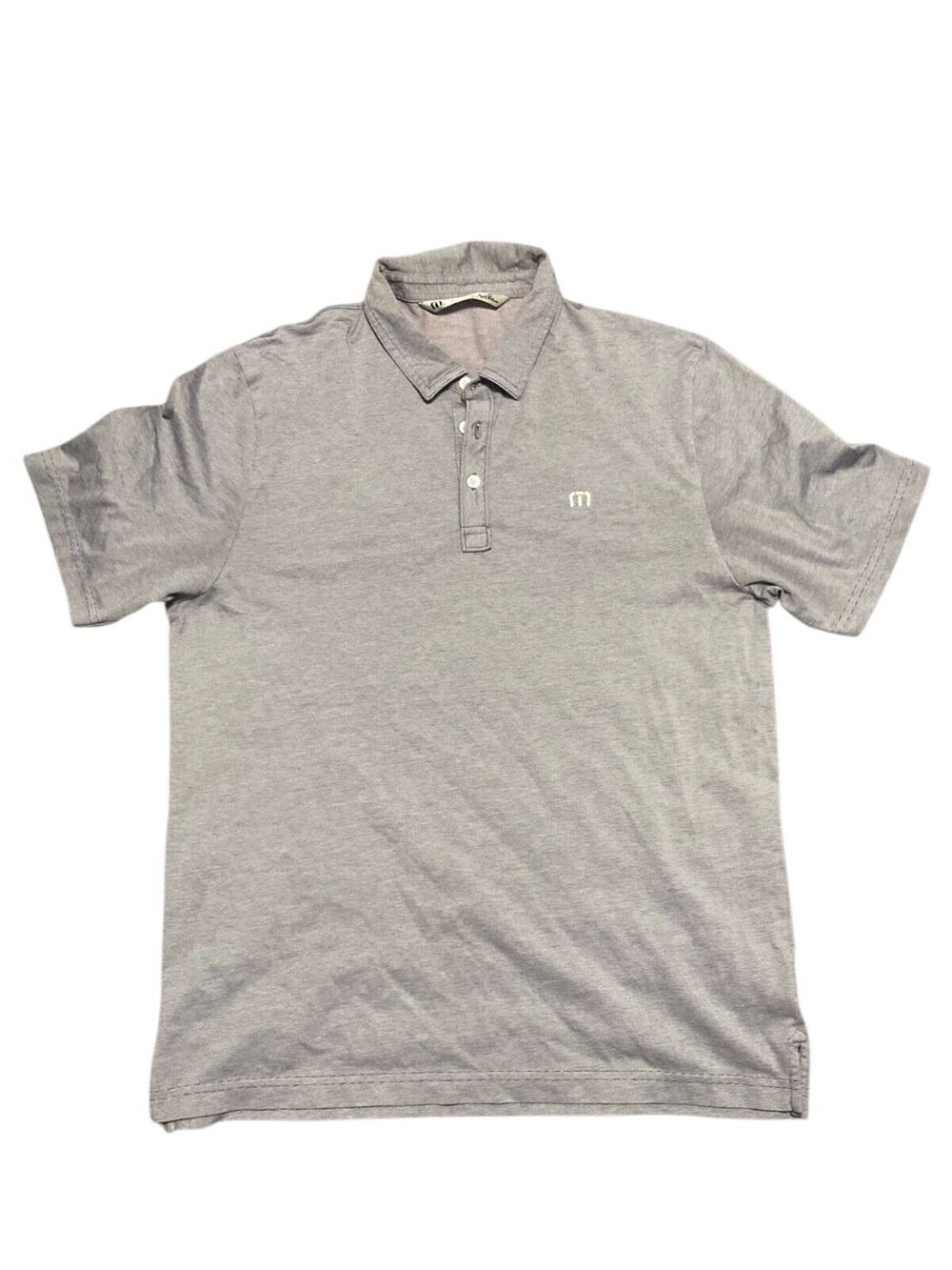 Travis Mathew Polo Shirt Men Large Gray Performance Golf Short Sleeve